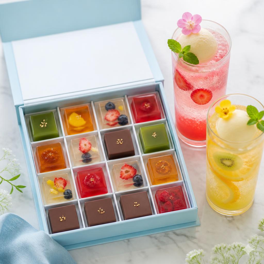 Fruit Float & Chocolate Mizu Yokan (14 pieces)